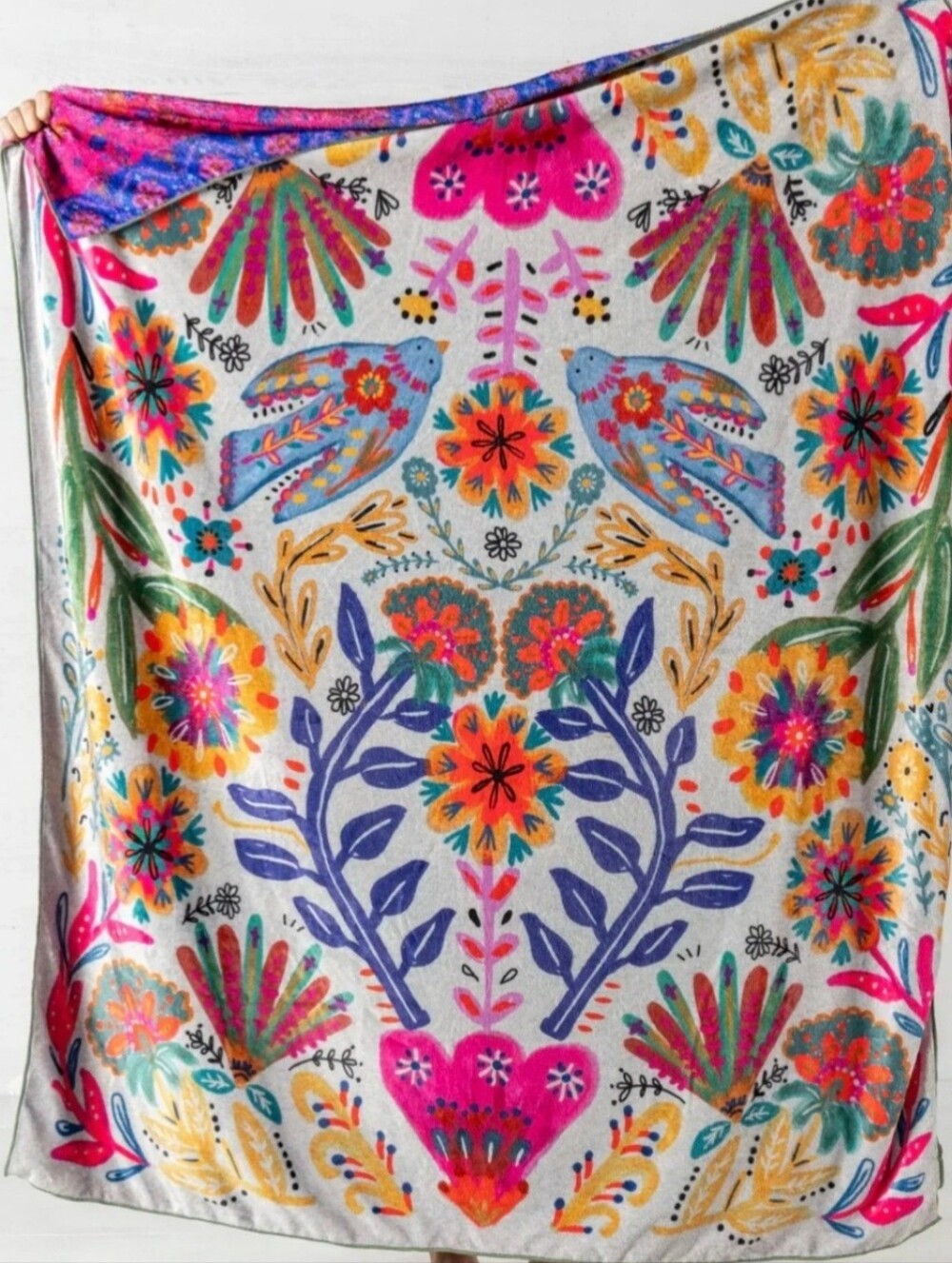 Vibrant Floral Wall Or Stairwell Banister Tapestry